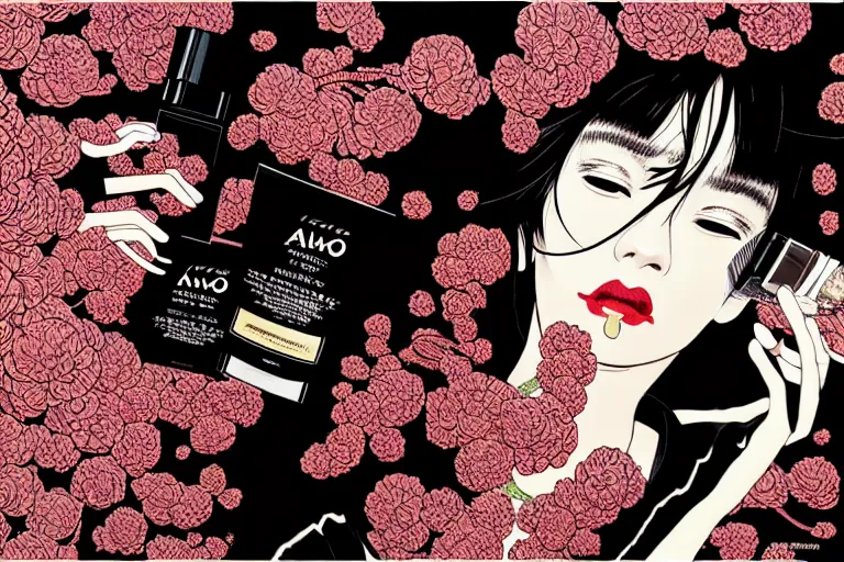 Image similar to fragrance advertising campaign by katsuhiro otomo, highly detailed, high contrast, intricate