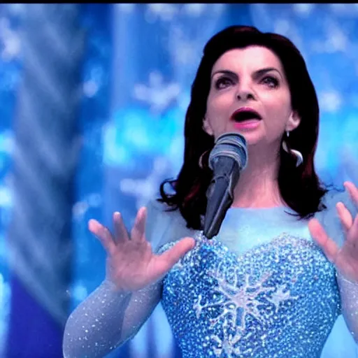 Image similar to laura boldrini singing let it go, disney, frozen, still from movie