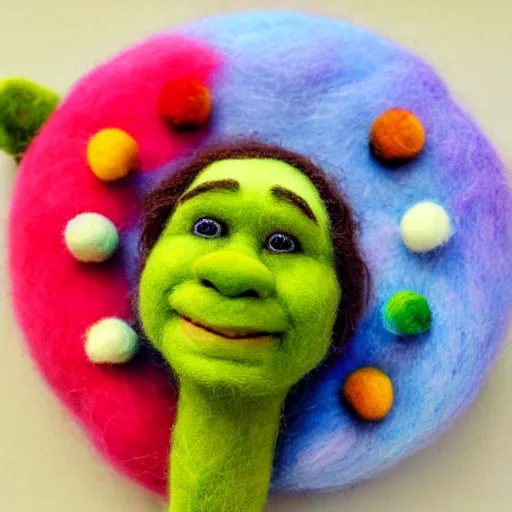 Image similar to shrek needle felted + needle felting art