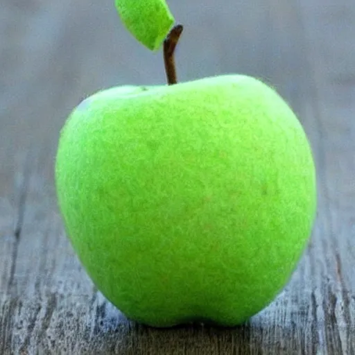 Prompt: an apple!!!!!!!!!!!!!!!!! made of a tennis ball