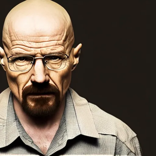 Image similar to walter white with buck teeth yellow skin and acne everywhere