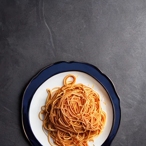 Image similar to extremely delicious looking photo of beautiful spaghetti,, unique way of serving, very expensive top quality product, michelin star, most perfect desert on the world, small manufacture, unique style, 8 k, product photography, professional studio photography