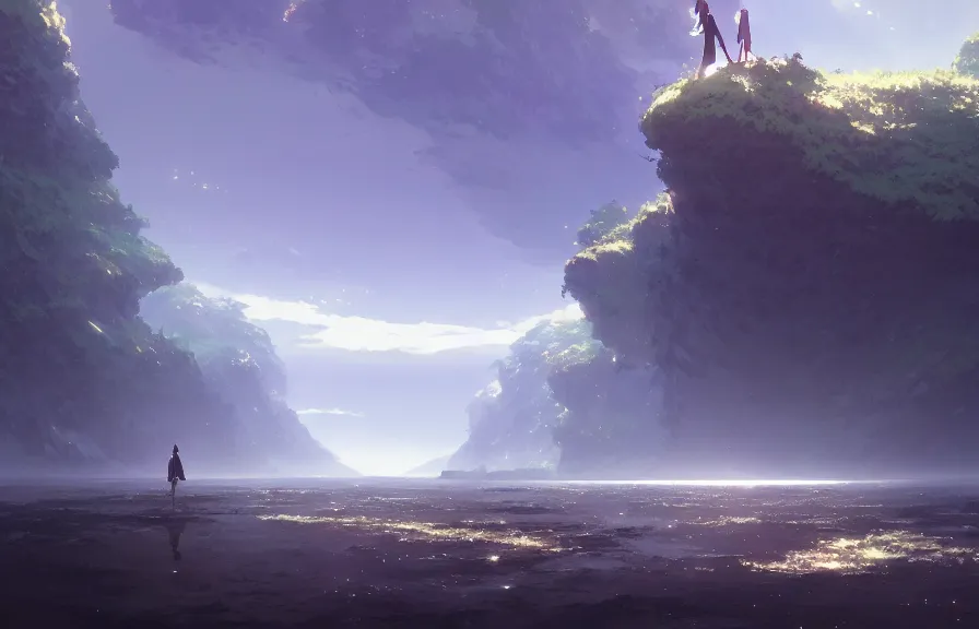 Image similar to makoto shinkai concept art of the dimension of giant polyps, key visual, ambient lighting, highly detailed, digital painting, artstation, concept art, sharp focus, by makoto shinkai and akihiko yoshida and hidari and wlop and greg rutkowski