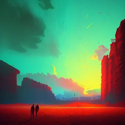 Image similar to a surreal landscape by by alena aenami and beeple