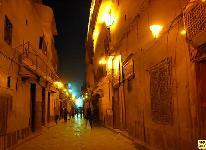 Image similar to cairo old streets, night life of 1 9 4 0, muizz street