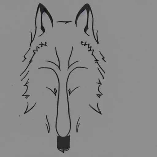 Prompt: wolf template base sketch, sideways view, simple, no color, high quality, HD, 8K