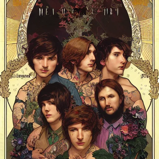 Prompt: bring me the horizon music band by Stanley Artgerm Lau, greg rutkowski, thomas kindkade, alphonse mucha, loish, norman Rockwell