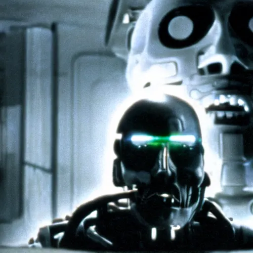 Image similar to movie still of a cool cyborg, cinematic composition, cinematic light, by george romero and john carpenter