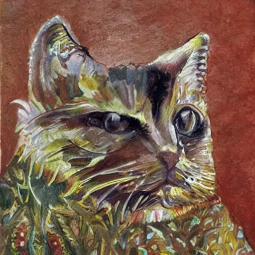 Image similar to a cat portrait by louis wain