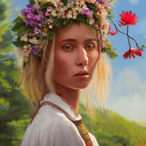 Prompt: midsommar 6, oil painting, ultradetailed, artstation, ultradetailed, digital painting, ultradetailed