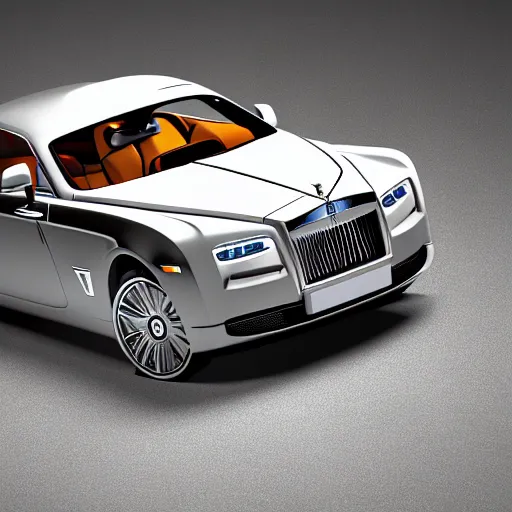 Prompt: a rolls - royce sports model. aggressive lines. ferrari - like. lamborghini - like. 3 d render. cinema 4 d