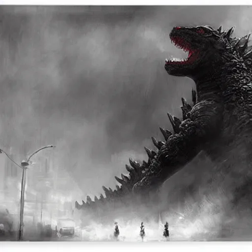 Image similar to godzilla by jeremy mann