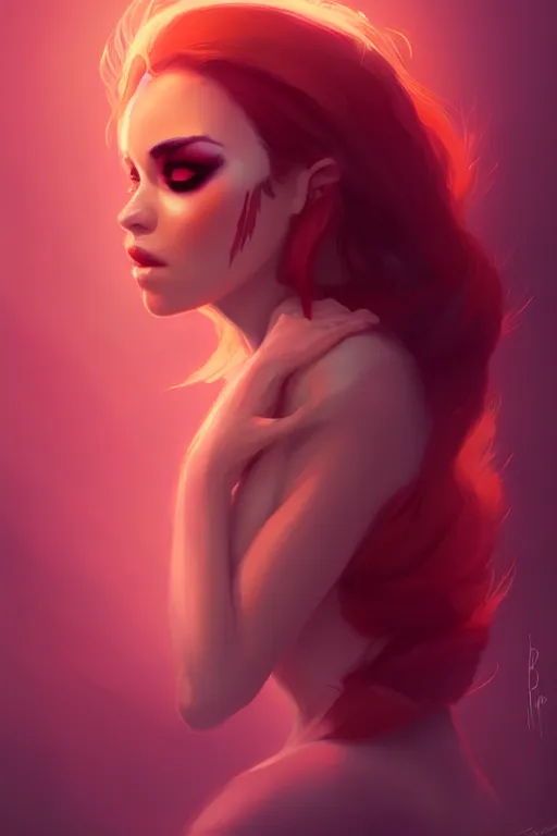 Image similar to a detailed portrait of a beautiful woman with ( red panda ) features, in professional makeup, dramatic lighting, by lois van baarle, ross tran, greg rutkowski, 4 k, trending on artstation