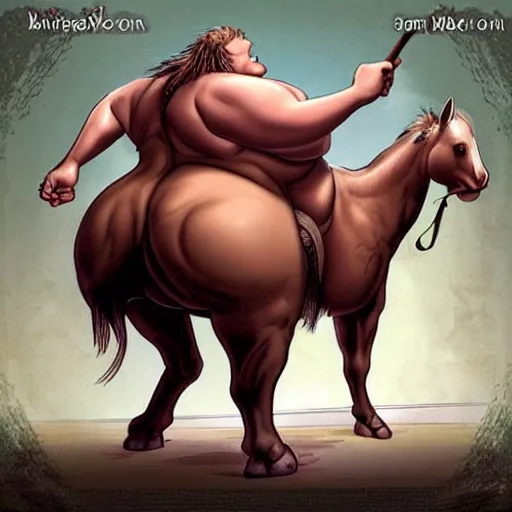Image similar to obese centaur warrior