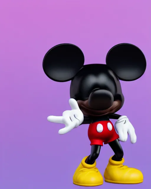 Image similar to full body 3d render of Micky mouse as a funko pop, studio lighting, white background, blender, trending on artstation, 8k, highly detailed