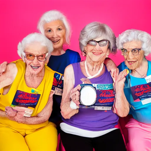 Image similar to old spice girls at age 9 0 years old, color ( sony a 7 r iv, symmetric balance, polarizing filter, photolab, lightroom, 4 k, dolby vision, photography award ), vogue, perfect face