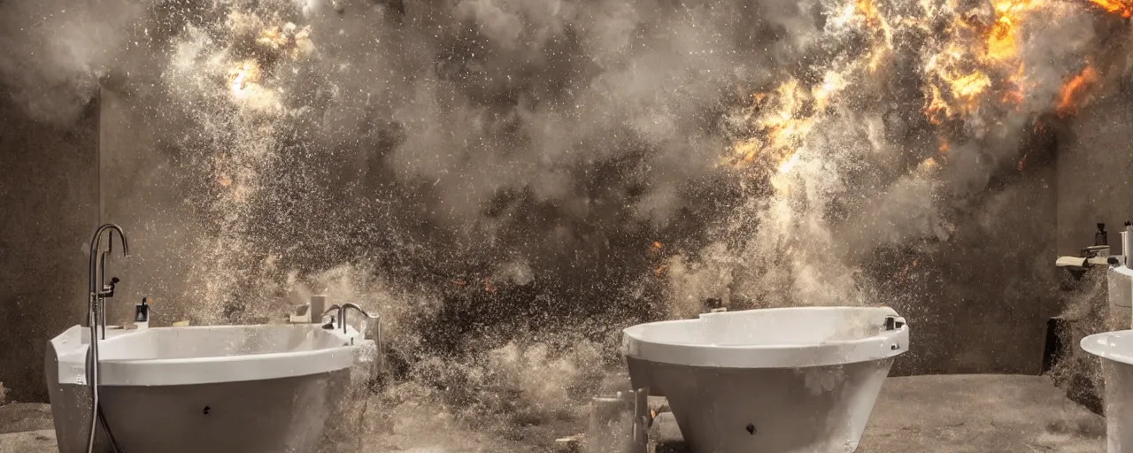 Image similar to a bathroom exploding