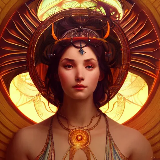 Image similar to perfectly - centered photograph of a goddess, highly detailed, professional digital painting, unreal engine 5, photorealism, hd quality, 8 k resolution, cinema 4 d, 3 d, cinematic, art by artgerm and greg rutkowski and alphonse mucha and loish and wlop