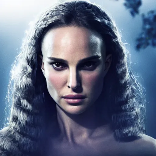 Image similar to natalie portman as plague dr 1 4 7 3, splash art, movie still, cinematic lighting, ray tracing, detailed face, octane render, long lens, shallow depth of field, bokeh, anamorphic lens flare, 8 k, hyper detailed, 3 5 mm film grain