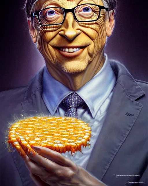 Image similar to detailed portrait of bill gates cheese!! grater!!! shredded by tomasz alen kopera and peter mohrbacher and johanna martine! and margaret keane! coherent luminescent