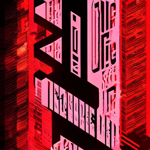 Image similar to demo poster of a stylized font, cyberpunk, behance, hd