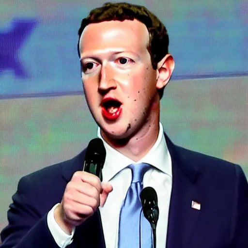 Image similar to mark zuckerburg running for president in the 2 0 2 4 us presidential elections as a republican candidate, at the republican national convention