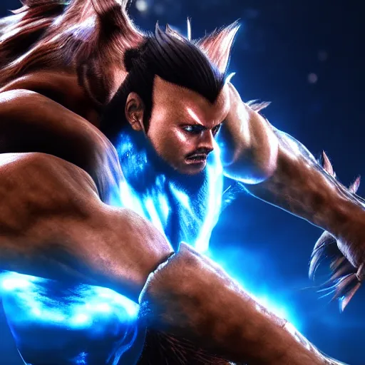 Image similar to close up of tekken light effects