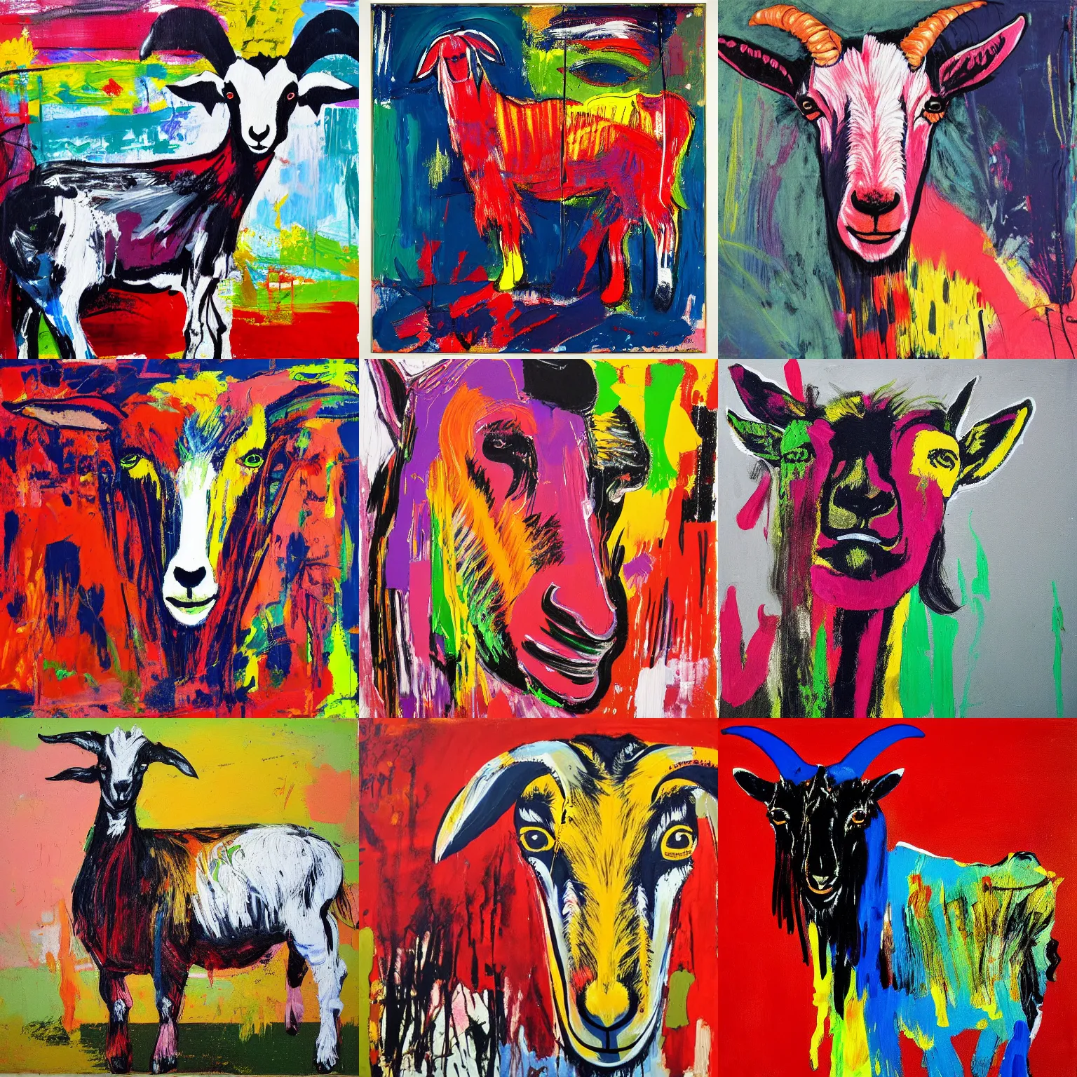 Prompt: painting of a goat by norman bluhm