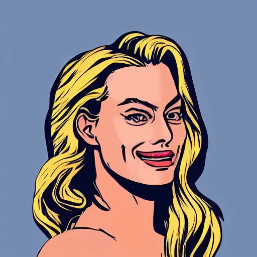 Image similar to An illustration of margot robbie by andre ducci