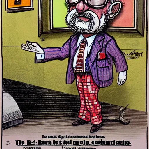 Prompt: The Artwork of R. Crumb and his Cheap Suit Dr. Frank tells you to have more relations, pencil and colored marker artwork, trailer-trash lifestyle