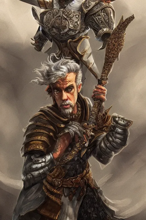 Prompt: Jordan B Peterson as crouching ornate D&D character, digital art. ArtStation, 8k, Intricate