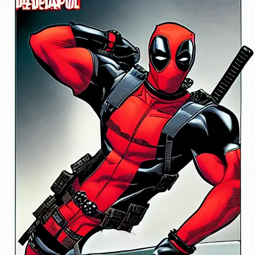 Prompt: deadpool comic, by shonen jump, comic book art