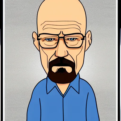 Prompt: walter white as a cartoon character