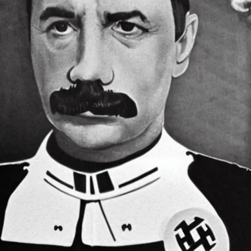 Prompt: spanish president pedro sanchez as hitler wearing a nazi uniform
