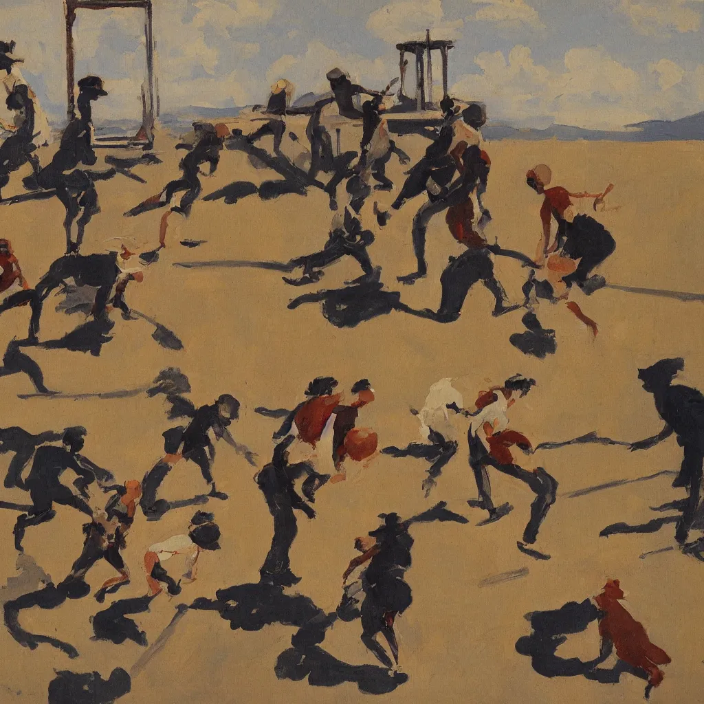 Image similar to The game by Fairfield Porter