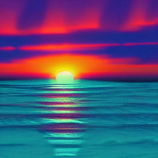 Prompt: real life synthwave vaporwave sunset 1 9 8 0 s 8 k resolution, photograph