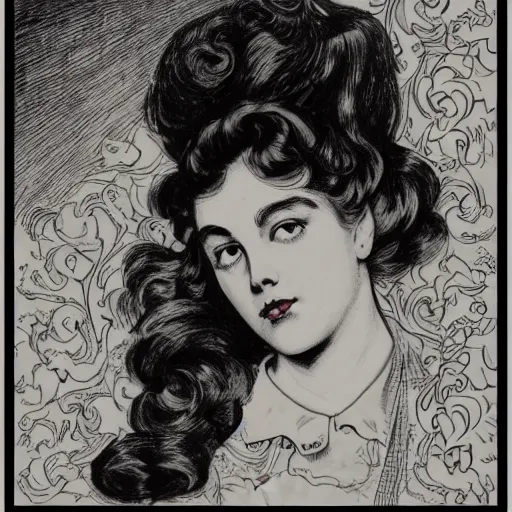 Prompt: a portrait in the style of charles dana gibson and charles dulac and virgil finlay.