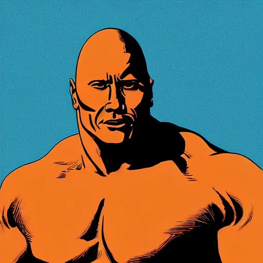 Image similar to “ dwayne johnson retro minimalist portrait by jean giraud, moebius starwatcher comic, 8 k ”