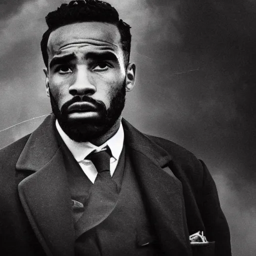 Prompt: lacazette as a 1 9 4 0 s gangster, noir, fog, serious, extreme detail, realistic, 4 k