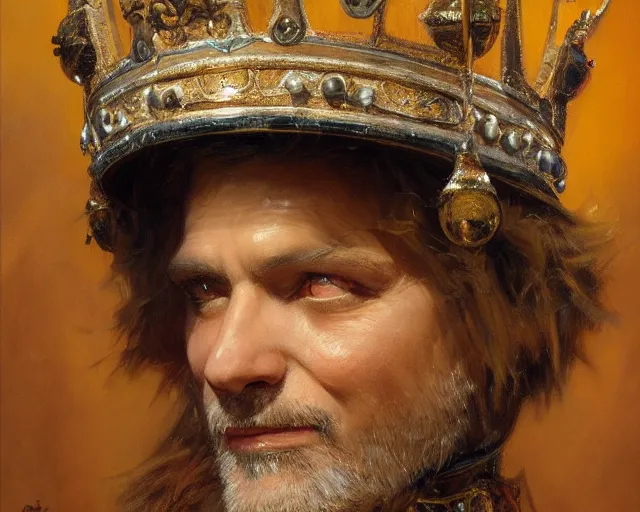 Prompt: closeup portrait of a humanoid cat old king with a crown, highly detailed painting by gaston bussiere, craig mullins, j. c. leyendecker 8 k