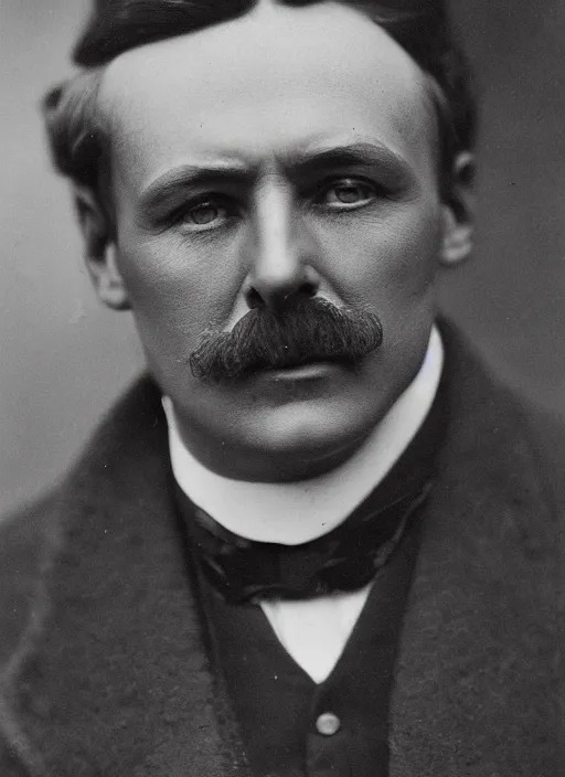 Prompt: portrait of an edwardian man in a jacket, detailed face, edwardian, close up, highly detailed, cinematic lighting, photograph by elliott & fry