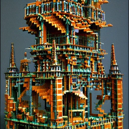 Image similar to by buckminster fuller, by bernardo bellotto ornate voxel art. a beautiful kinetic sculpture. it turned out that some crooked things looked even worse when straightened. some tangled knots only made sense once unraveled.