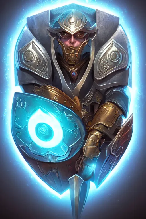 Image similar to shield fantasy epic legends game icon stylized digital illustration radiating a glowing aura global illumination ray tracing hdr fanart arstation by ian pesty and katarzyna da „ bek - chmiel