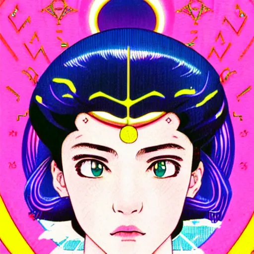 Prompt: perfectly centred realistic portrait of evgenia medvedeva as sailor moon, early morning, close - up shot, light falling on face, futuristic, highly detailed, 8 0 - s style poster, sharp focus, illustration, art by kawase hasui,