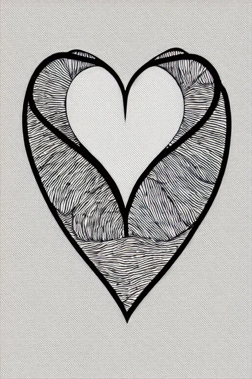 Image similar to minimalist boho style art of a heart shape, illustration, vector art