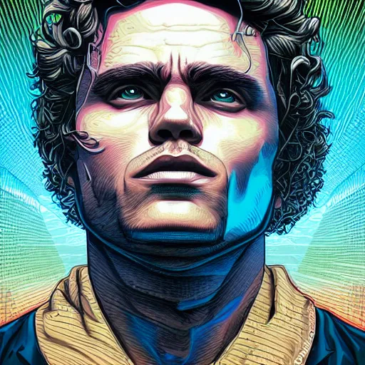 Image similar to portrait of mikky ekko by Dan Mumford and Josan Gonzalez, ultra detailed, hyper realism