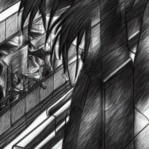 Prompt: a very detailed pencil drawing of a tokyo ghoul manga panel 4 k, high resolution, still, landscape, hd, dslr, hyper realistic, sketch