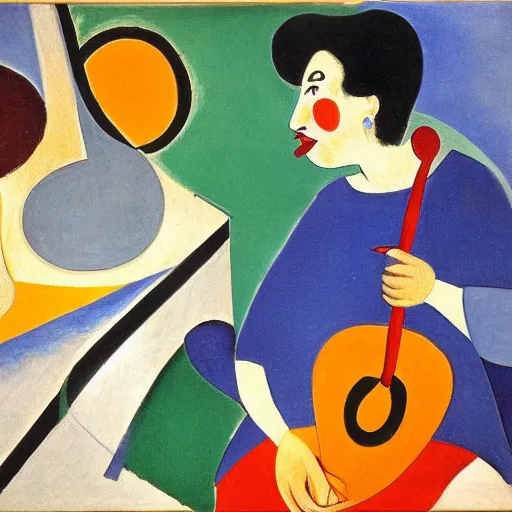 Image similar to the laughter of the music, by matisse, oil on canvas