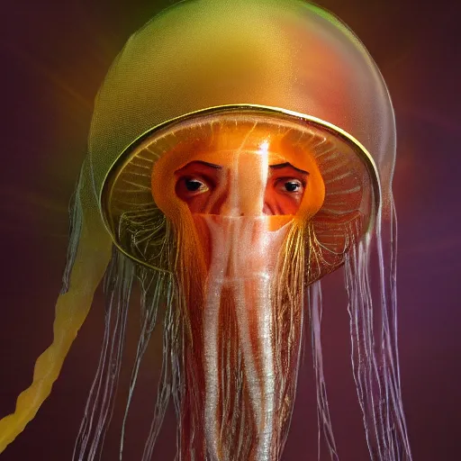 Prompt: jellyfish man hybrid, hyper realistic, 4 k photograph