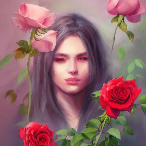 Prompt: a painting of the smell of roses, artstation